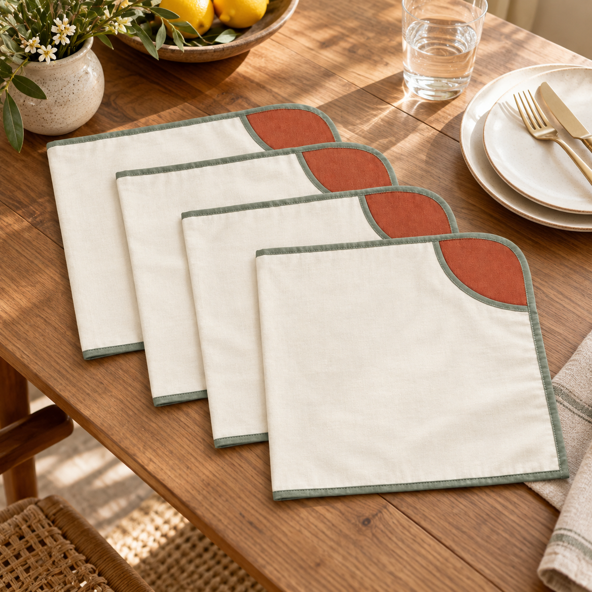 Folded Leaf Napkins Set of 4