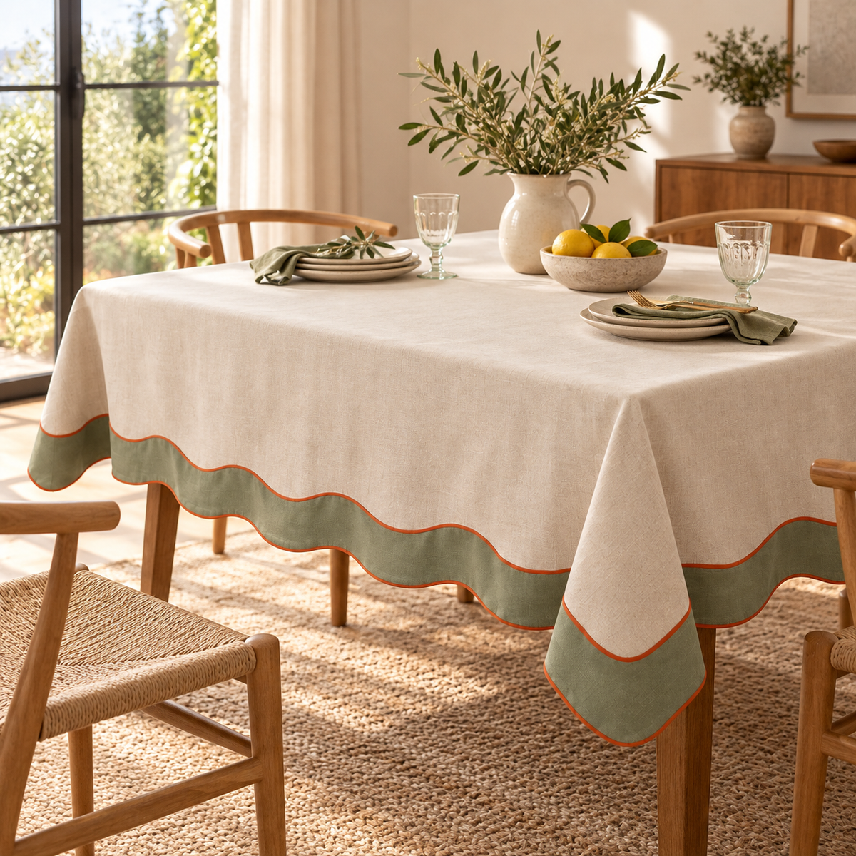 Wave Border Tablecloth