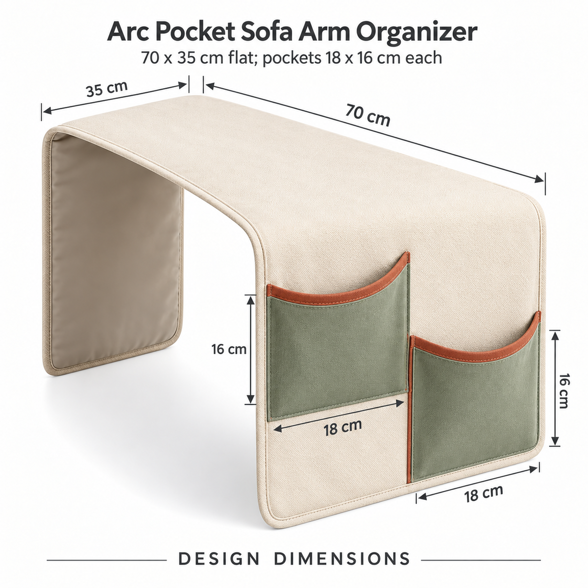 Arc Pocket Sofa Arm Organizer